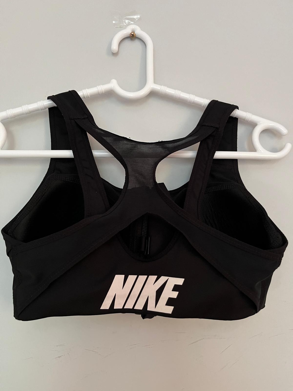 Nike Black Racerback Sports Bra with White Logo